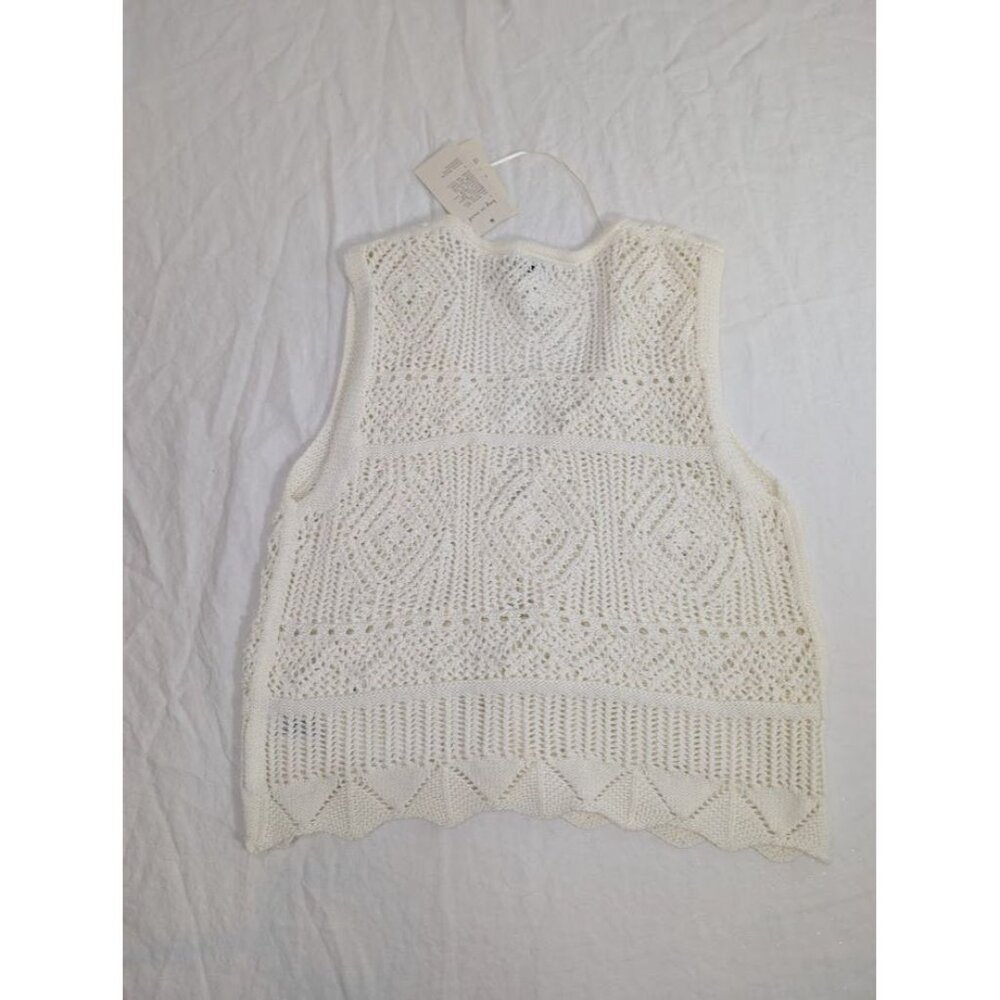 a new day women's size small off white crochet vest new with tags festival O12 - Picture 6 of 6